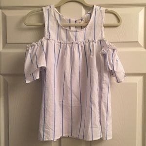 cold shoulder striped shirt